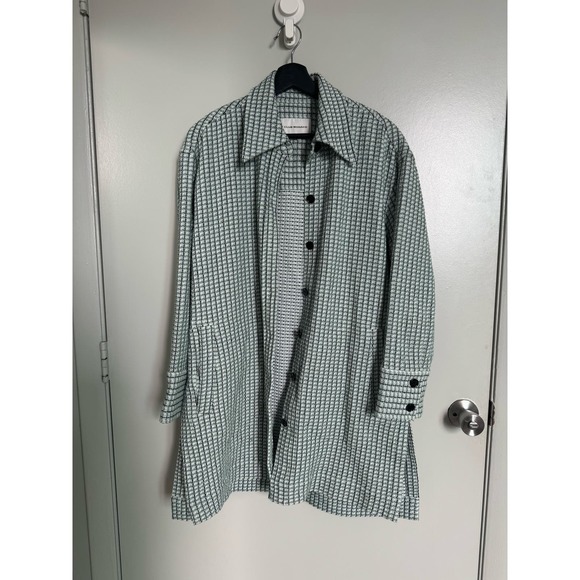 Club Monaco EUC Tweed Boucle Overshirt Jacket Coat Shaket Size M Checkered - Picture 7 of 13